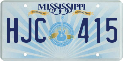 MS license plate HJC415