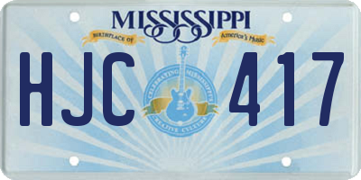 MS license plate HJC417