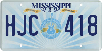 MS license plate HJC418