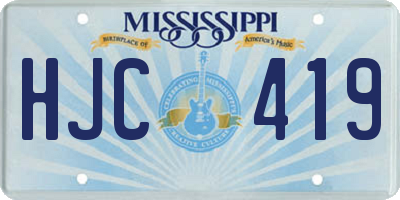 MS license plate HJC419
