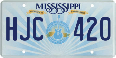 MS license plate HJC420