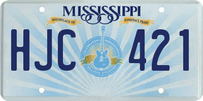 MS license plate HJC421