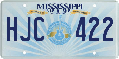 MS license plate HJC422