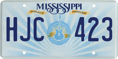 MS license plate HJC423