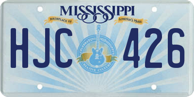 MS license plate HJC426