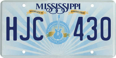 MS license plate HJC430