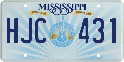 MS license plate HJC431