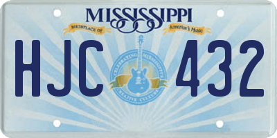 MS license plate HJC432