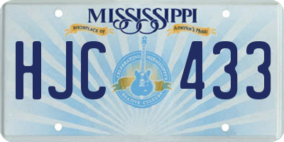 MS license plate HJC433