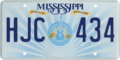 MS license plate HJC434