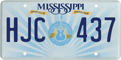 MS license plate HJC437