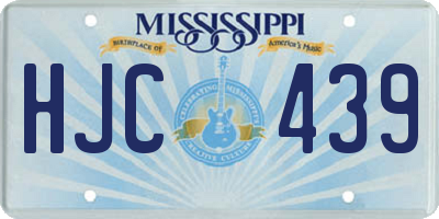 MS license plate HJC439