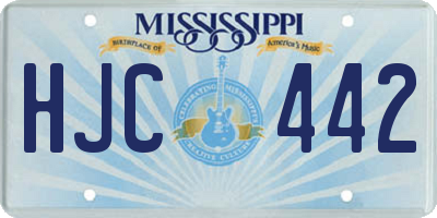 MS license plate HJC442