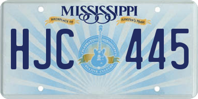MS license plate HJC445