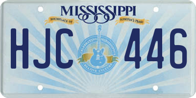 MS license plate HJC446