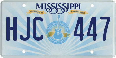 MS license plate HJC447