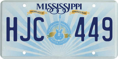 MS license plate HJC449