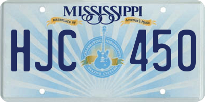 MS license plate HJC450