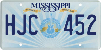 MS license plate HJC452