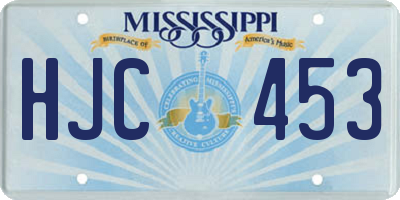 MS license plate HJC453