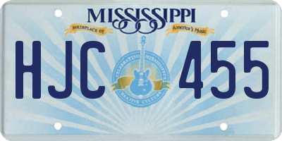 MS license plate HJC455