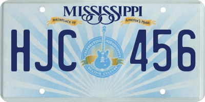 MS license plate HJC456