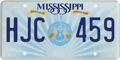 MS license plate HJC459