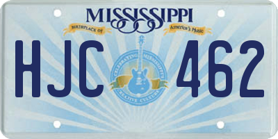 MS license plate HJC462