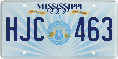 MS license plate HJC463