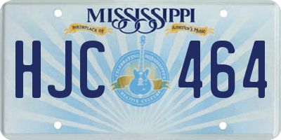 MS license plate HJC464