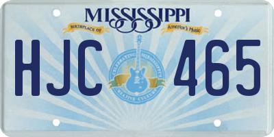 MS license plate HJC465