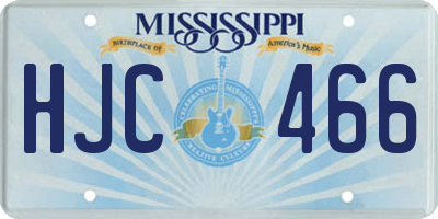 MS license plate HJC466