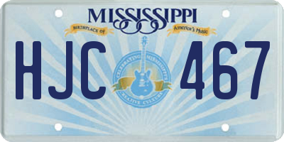 MS license plate HJC467