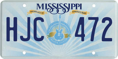 MS license plate HJC472