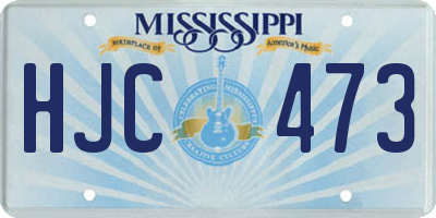 MS license plate HJC473