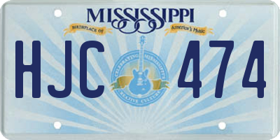 MS license plate HJC474