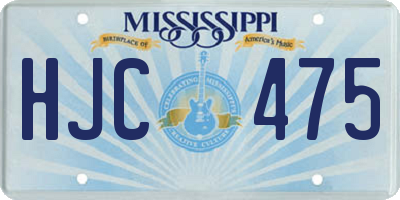 MS license plate HJC475