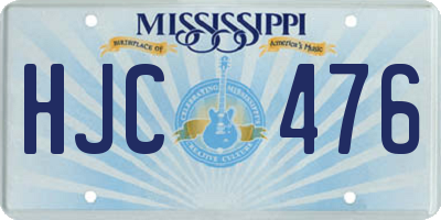 MS license plate HJC476