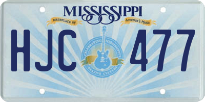 MS license plate HJC477