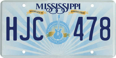MS license plate HJC478