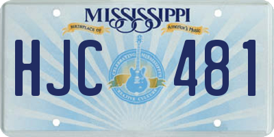 MS license plate HJC481