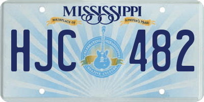 MS license plate HJC482