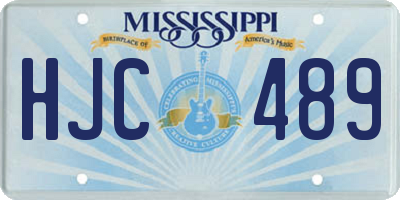 MS license plate HJC489