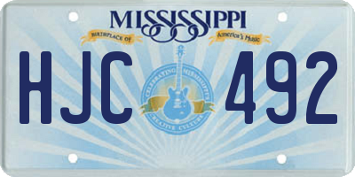 MS license plate HJC492