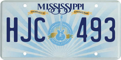 MS license plate HJC493