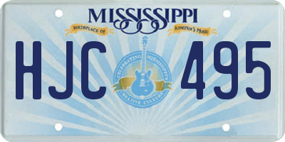 MS license plate HJC495