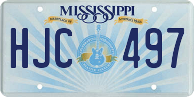 MS license plate HJC497