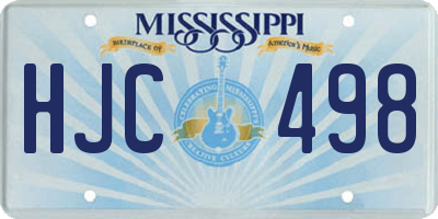 MS license plate HJC498
