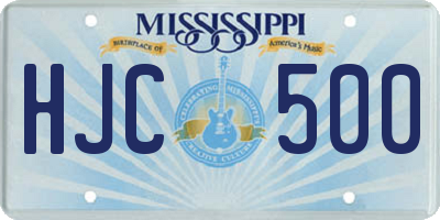 MS license plate HJC500