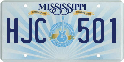 MS license plate HJC501